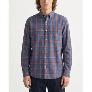 Gant Cambridge Twill Blue Plaid Button-Up Shirt Men Size XL